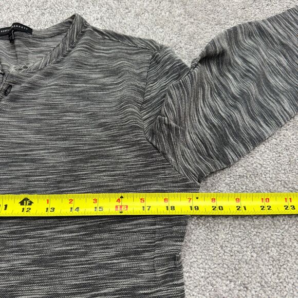 Robert Barakett Henley Long Sleeve Shirt Mens Small Gray Pima Cotton Textured - Picture 9 of 11